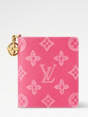 Louis Vuitton Pink Monogram Canvas Compact Wallet with Charm